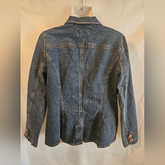 Levi Strauss Signature Denim Blazer Jacket Women’s Large Stretch Jean Jacket - Picture 5 of 10